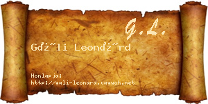 Gáli Leonárd névjegykártya